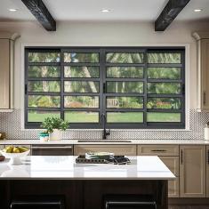 Janela Elite Com Travessas 4 Folhas Moveis 120 X 200 Vidro Liso Preto