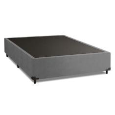 Cama Box Casal 1,38m com 38cm de Altura Suede Prince Cinza, Cinza