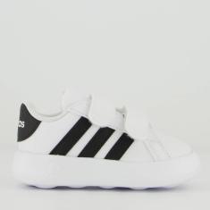 Tênis Adidas Grand Court 2.0 CF Infantil Branco e Preto-Unissex