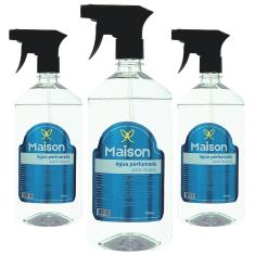 Água Perfumada Roupas e Tecidos 500ml Pitanga Negra Kit 3 unidades - Maison