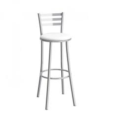 Banqueta com Encosto Miami 101cm Compoarte Cromado 