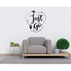 Adesivo de Parede Just Go Viagem 50cm x 55cm