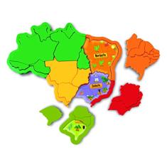 Mapa do Brasil 3D Plástico, Elka, Multicor
