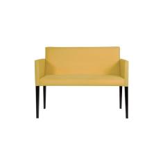Namoradeira Decorativa Nina Estilo Retrô Em Tecido Suede - Amarelo - Cor: Amarelo