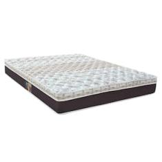 Colchão Queen Castor Sleep Class Híbrido com Euro Pillow e Molas Ensacadas 25x158x198 cm - Branco, Cinza e Marrom