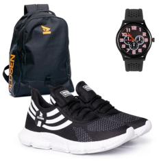 Tenis Masculino Corrida Esportivo academia mochila relogio