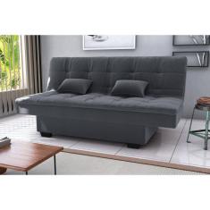 Sofá Cama Esmeralda Veludo Cinza E425 - Matrix
