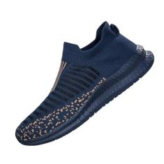 changshen Tênis de caminhada masculino leve e respirável para corrida de estrada sem cadarço, Azul, 39