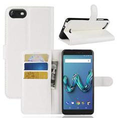 Capa Wiko Tommy 3, capa carteira flip de couro PU premium com compartimento para cartão, suporte e fecho magnético [capa interna à prova de choque de TPU] Compatível com Wiko Tommy 3