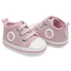 Tênis Infantil Cano Alto Menina Pimpolho Rosa Brilhante 1 Ao 4