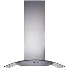 Coifa de Ilha Gourmet 180W, 90cm, Inox e vidro curvo, 110v, Cadence