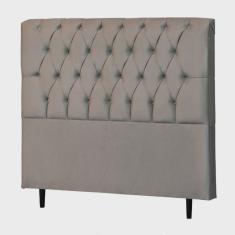 Cabeceira Casal King Veneza 190cm Para Cama Box Suede Bege - ds Móveis