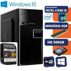 Computador Intel Core i5 3.2Ghz Com Dvd 4GB HD 500GB Windows 10 Pro Wifi Desktop Pc