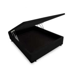 Base Box Baú Casal Belos Sonhos Suede Preto 41x138x188