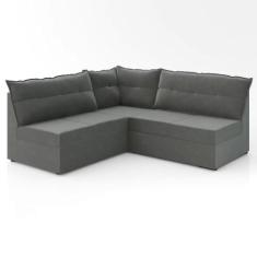 Sofá De Canto 5 Lugares Renaut Suede Cinza Mamflex Cinza