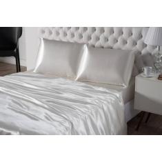 Jogo De Cama Lençol Seda Casal Queen Pérola Com Fronhas - Beatriz Enxo
