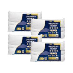 Kit 4 Travesseiros Formato Cervical Dobravél - Fibrasca