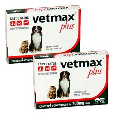 Vermifugo Vetmax Plus Caes E Gatos Vetnil C/4 - Total 8 Cp