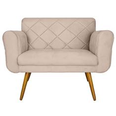 Namoradeira 02 Lugares Isabella Consultório Loja Suede Bege - LM DECOR