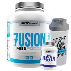 Kit Suplementos Whey Protein Fusion 2kg + Bcaa Aminoacidos Premium 450 cáps + Coqueteleira Material Reforçado 600ml – brn