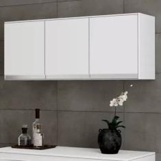 Armário Aereo para Lavanderia 120cm Andréia 3 Portas Cor Branco - AJL