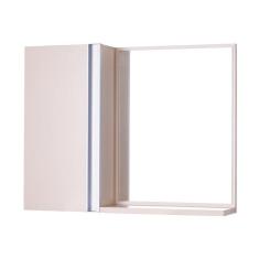 Armário para Banheiro com Espelho Bege Claro Puxador Metal