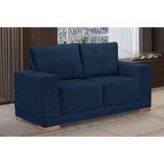 Sofá Living 2 Lugares em Veludo Filadélfia Yescasa Azul