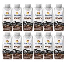 Kit com 12 Bebida Piracanjuba Whey 250 Ml - Sabor Cacau