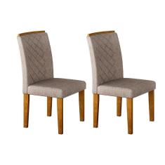 Cadeira Sala de Jantar Jade Kit 2 Un Imbuia/Capuccino Chocolate - Rufato