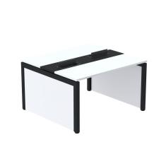 Mesa de Plataforma Dupla para 2 Pessoas Corporativa 160x140/2p Branco/Preto