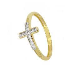 Anel de ouro 18 k Cruz com Pedras. - Elegancy Joias, 13