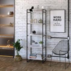 Estante para Livros Industrial 187cmx60cm 5 Prateleiras Kuadra - Compa