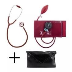 Conjunto Esfigmomanômetro + Estetoscópio VINHO Garantia BIC