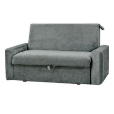 Sofá Cama Daiane com Baú 2 Lugares 140cm Cor Cinza - Estrela Móveis
