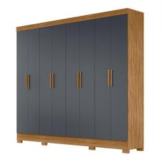 Guarda Roupa Grande de Casal 236x212cm Diplomata Moval Freijó Cinza