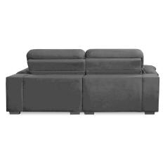 Sofa Retratil Reclinavel 2 Lugares 2,90m Crystal Veludo Preto Lansofbr