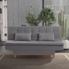 Sofá Cama 3 Lugares 192cm com Pés de Madeira Luna Estofart