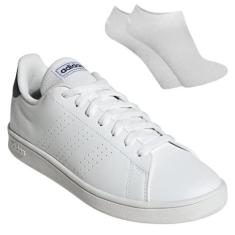 Kit Tênis Adidas Advantage Base Masculino + Par De Meia, Branco, 41