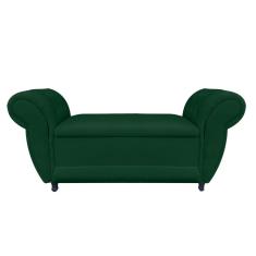 Divã Recamier Com Baú Grécia 1,55 Cm Suede Verde
