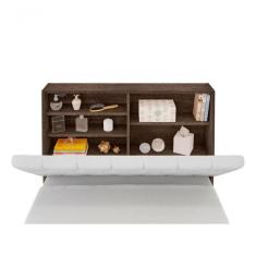 Cabeceira Box Solteiro Isis Chocolate Com Capitonê Branco