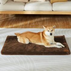 LIORCE Almofada de gaiola para cães – Cama para cães de tamanho grande com capa lavável removível e forro à prova d'água – Cama de espuma viscoelástica para animais de estimação – Tapete reversível