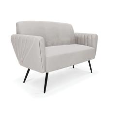 Sofá Namoradeira Pés Palito De Ferro Bruna Veludo - D'rossi Cinza