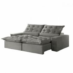 Sofá Retrátil Reclinável 2.10 m Veludo Jolie Cappuccino Montano, Cappu