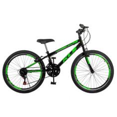 Bicicleta Aro 24 Kls Sport Gold Freio V-Brake Mtb 21 Marchas, Preto, V