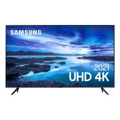 Smart TV 75" UHD 4K Samsung 75AU7700 Processador Crystal 4K Tela Sem Limites Visual Livre de Cabos Alexa built in Controle Único