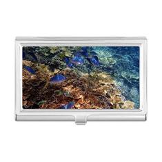 Capa para cartão de visita com imagem de natureza de peixe colorido do oceano