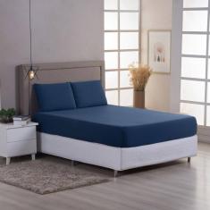 Jogo de Lençol Queen 3 peças 100% Algodão Malha Penteada