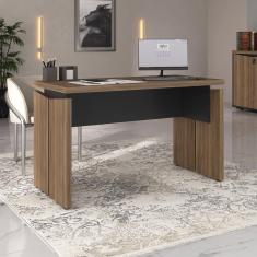 Mesa Para Escritório 1250 Tamburato Nogal com Preto