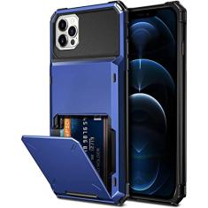 Capa de telefone para iPhone 14 Pro 13 Pro 11 12 Pro Max XR X XS Max 7 8 Plus Carteira com 4 slots para cartão Capa para cartão de crédito, azul marinho, para iPhone 14 Plus