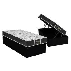Conjunto Box Baú Solteiro: Colchão Molas Probel Prolastic ProDormir Sleep + Base CRC Courano Black (88x188)